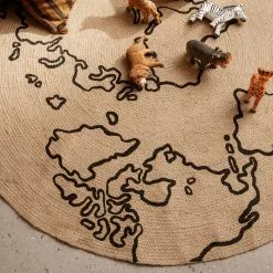 Ferm LIVING World Jute Vloerkleed Large Ø130 Cm -Vloerkleden winkel 46439 01 02 e9850300aa