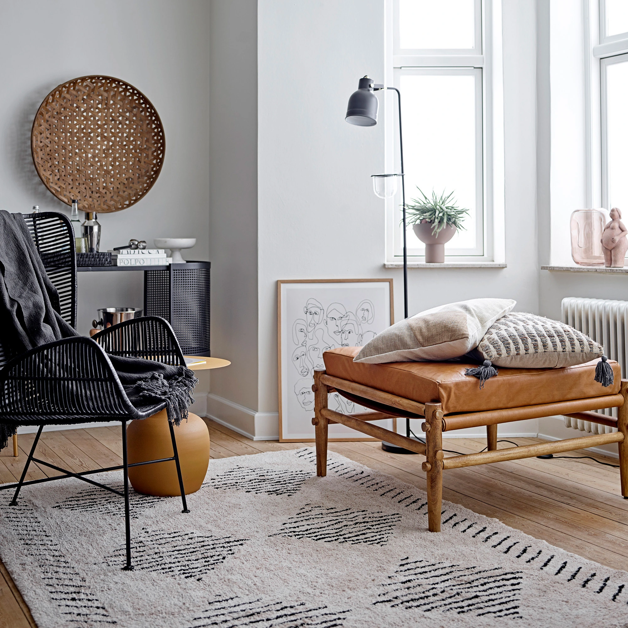 Bloomingville Jegor Gedessineerd Vloerkleed 140x200 Cm 4 Bloomingville Jegor Gedessineerd Vloerkleed 140x200 Cm - Afbeelding 3